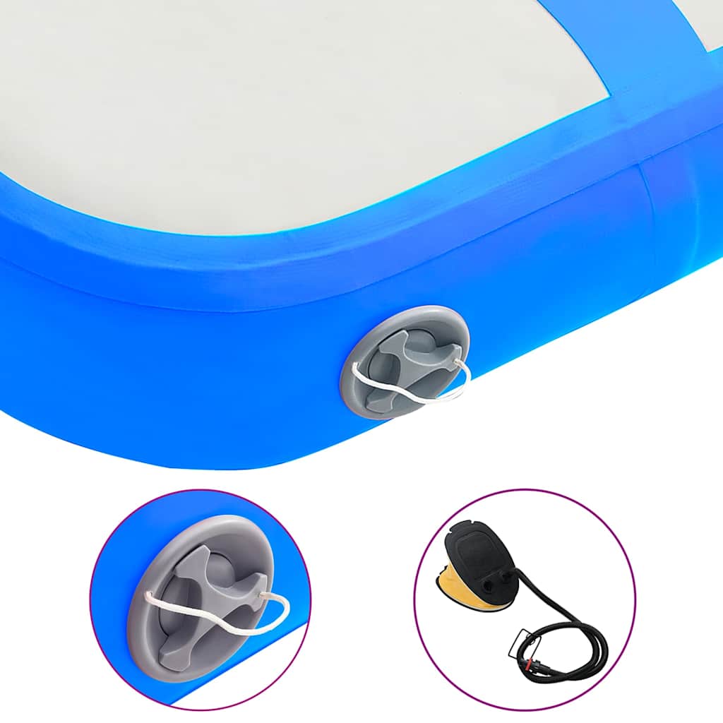 Inflatable Gymnastics Mat with Pump PVC Depth 100 cm Height 10 cm Blue 60 cm