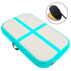 Inflatable Gymnastics Mat with Pump PVC Depth 100 cm Height 15 cm Green 60 cm