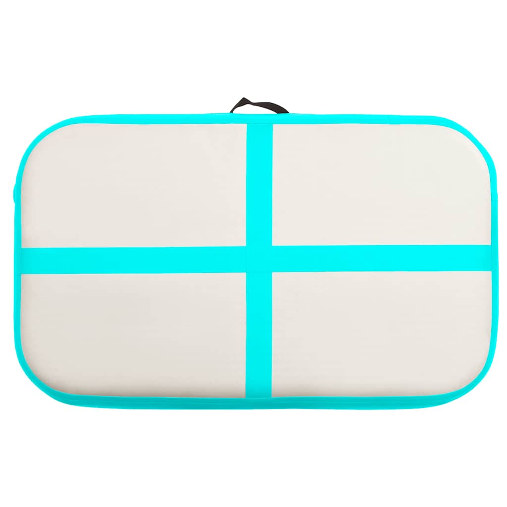Inflatable Gymnastics Mat with Pump PVC Depth 100 cm Height 15 cm Green 60 cm