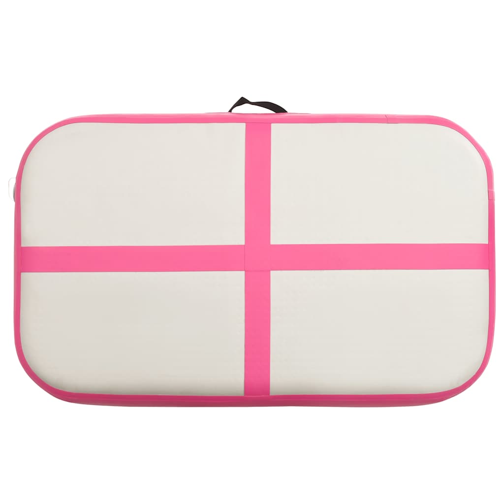 Inflatable Gymnastics Mat with Pump PVC Depth 100 cm Height 20 cm Pink 60 cm