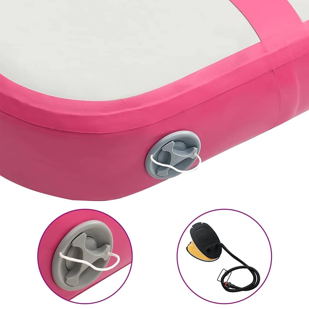 Inflatable Gymnastics Mat with Pump PVC Depth 100 cm Height 20 cm Pink 60 cm