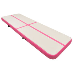 Inflatable Gymnastics Mat with Pump PVC Depth 100 cm Height 15 cm Pink 400 cm