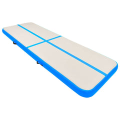 Inflatable Gymnastics Mat with Pump PVC Depth 100 cm Height 15 cm Blue 500 cm