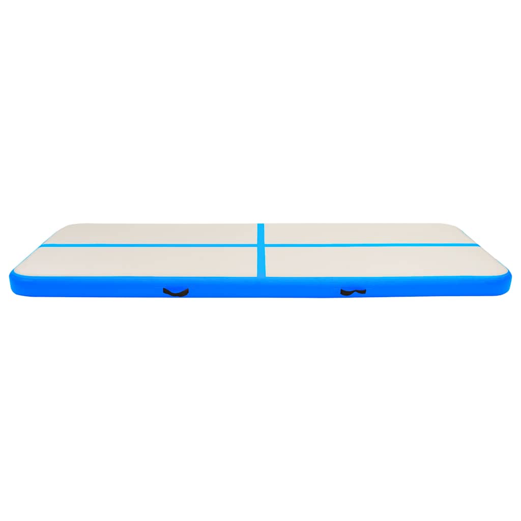 Inflatable Gymnastics Mat with Pump PVC Depth 100 cm Height 15 cm Blue 500 cm