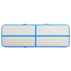 Inflatable Gymnastics Mat with Pump PVC Depth 100 cm Height 15 cm Blue 500 cm