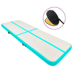 Inflatable Gymnastics Mat Pump PVC Depth Height Green