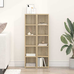 vidaXL CD Cabinet | Set of 2 | Sonoma oak | Engineered wood | Tall | CD Cabinet 1