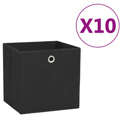 vidaXL Storage Boxes 10 pcs Non-woven Fabric 28x28x28 cm Black 1