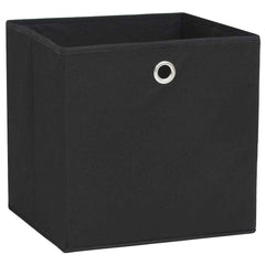 vidaXL Storage Boxes 10 pcs Non-woven Fabric 28x28x28 cm Black 2
