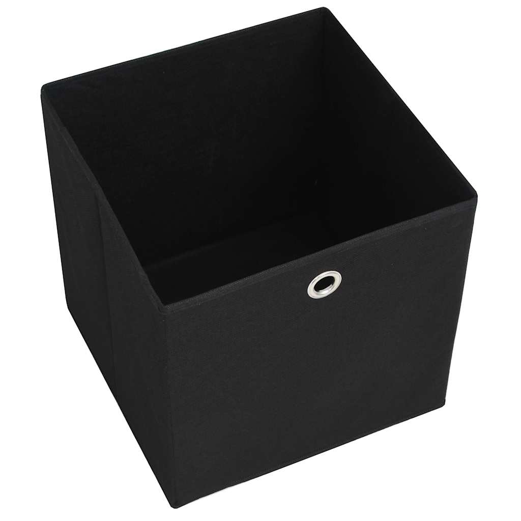 vidaXL Storage Boxes 10 pcs Non-woven Fabric 28x28x28 cm Black 5