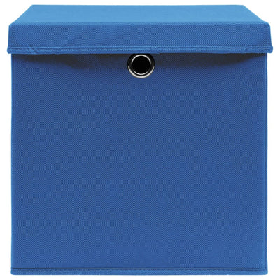 Storage Boxes with Covers 10 pcs 28x28x28 cm Blue