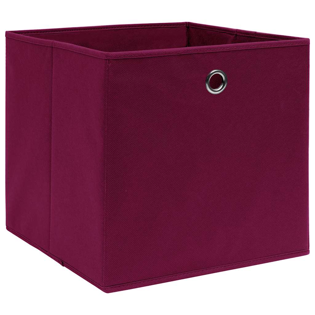 vidaXL Storage Box | Set of 10 | Dark Red | Non-Woven Fabric | Medium | Foldable 2
