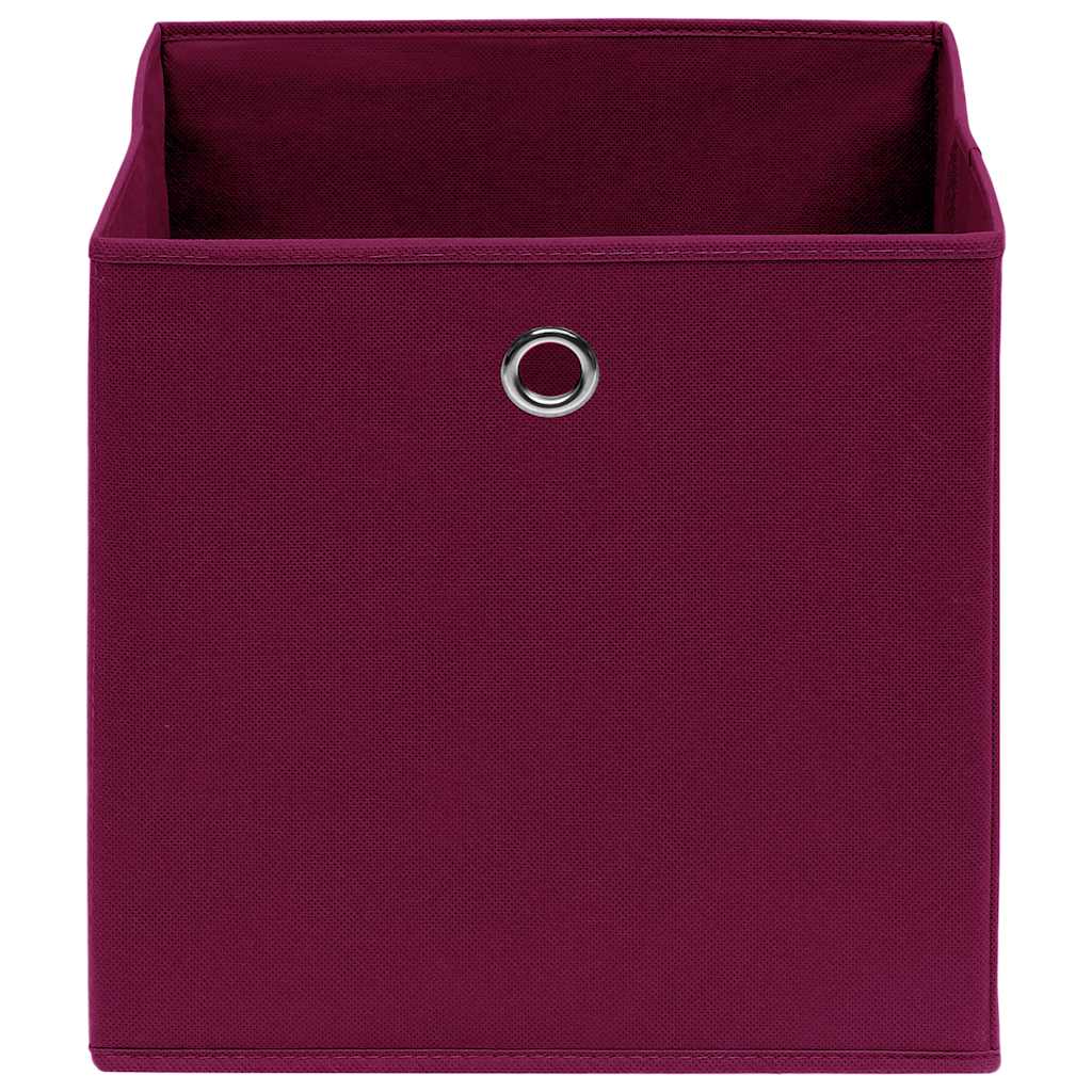 vidaXL Storage Box | Set of 10 | Dark Red | Non-Woven Fabric | Medium | Foldable 3