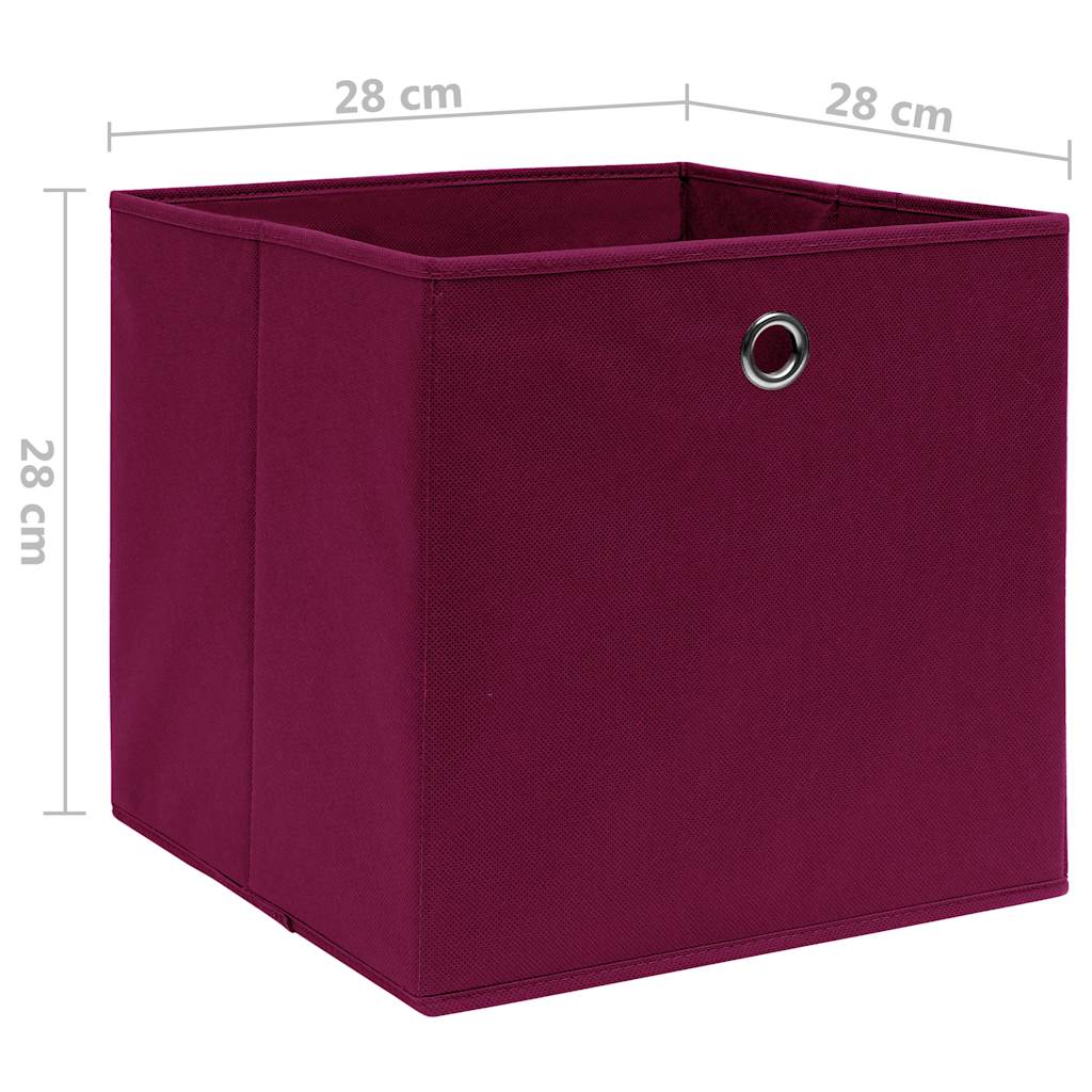vidaXL Storage Box | Set of 10 | Dark Red | Non-Woven Fabric | Medium | Foldable 5