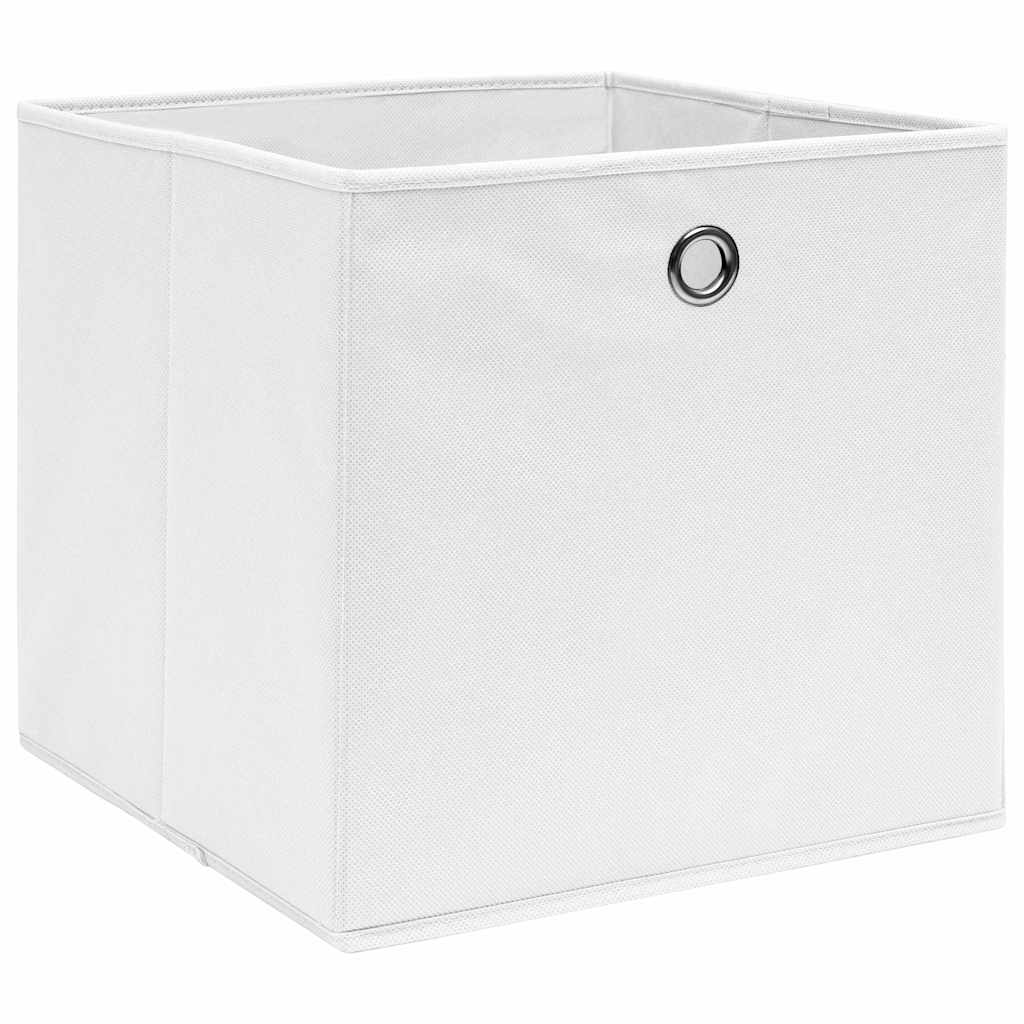 vidaXL Storage Box |  Set of 10 | White | Non-woven fabric | 28 x 28 x 28 cm 2