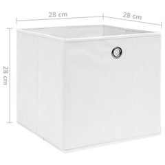 vidaXL Storage Box |  Set of 10 | White | Non-woven fabric | 28 x 28 x 28 cm 5