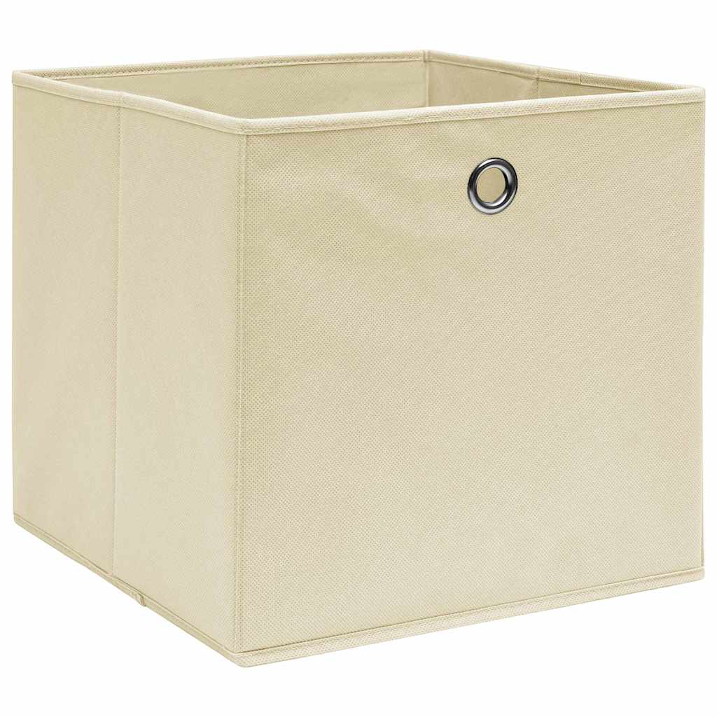 vidaXL Storage Boxes 10 pcs Non-woven Fabric 28x28x28 cm Cream 2