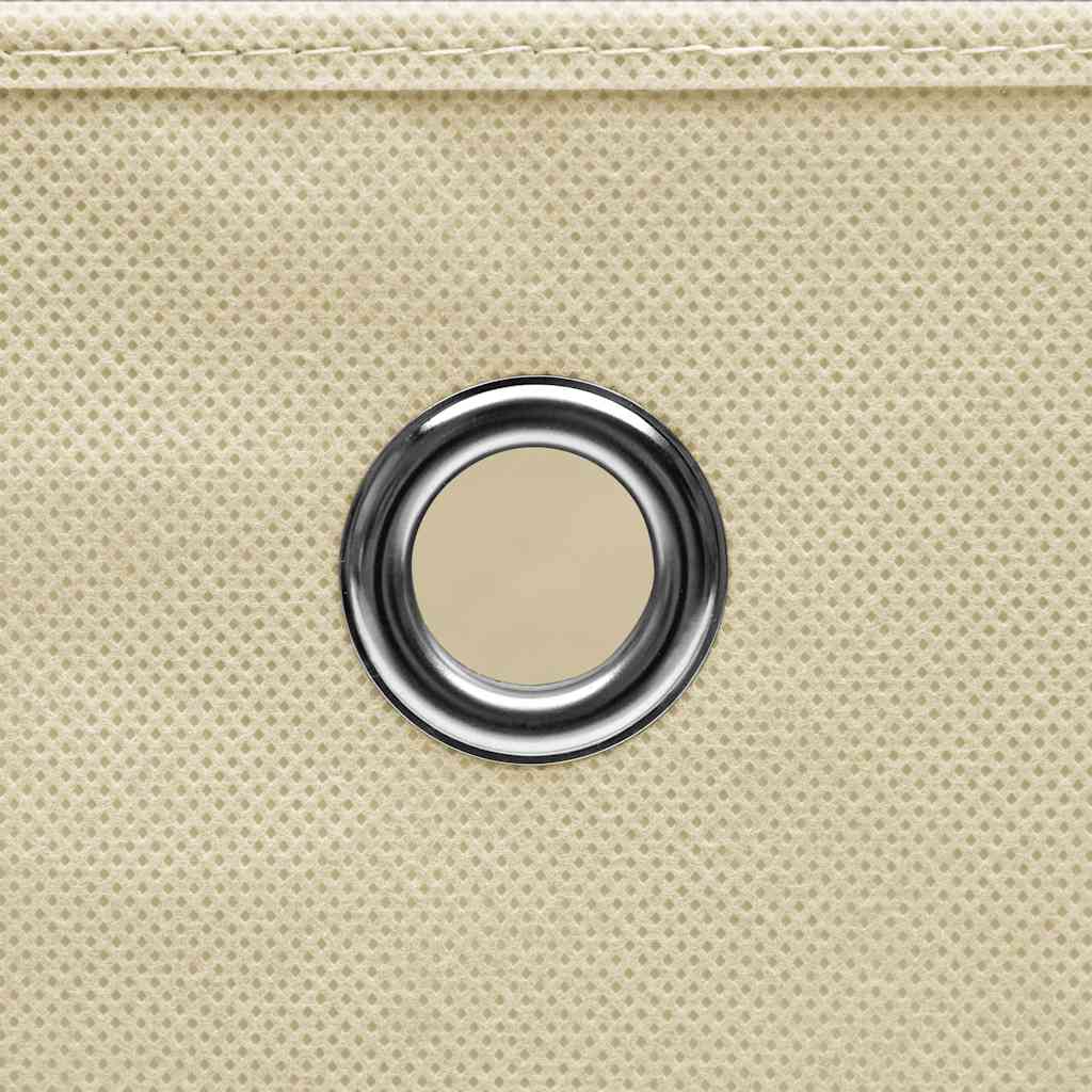 vidaXL Storage Boxes 10 pcs Non-woven Fabric 28x28x28 cm Cream 4