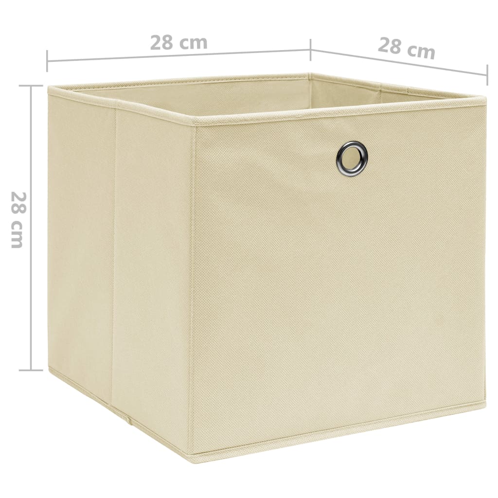 vidaXL Storage Boxes 10 pcs Non-woven Fabric 28x28x28 cm Cream 5