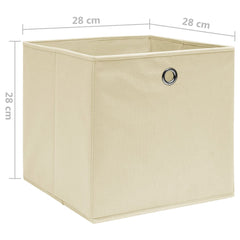 vidaXL Storage Boxes 10 pcs Non-woven Fabric 28x28x28 cm Cream 5