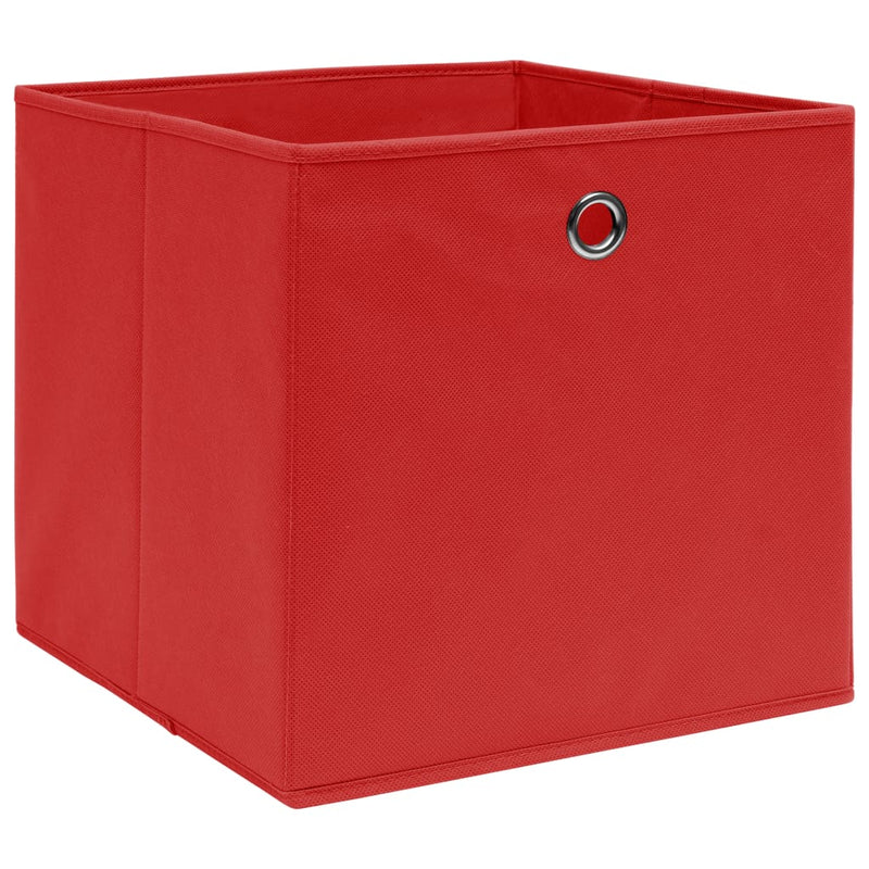 Storage Boxes 10 pcs Non-woven Fabric 28x28x28 cm Red