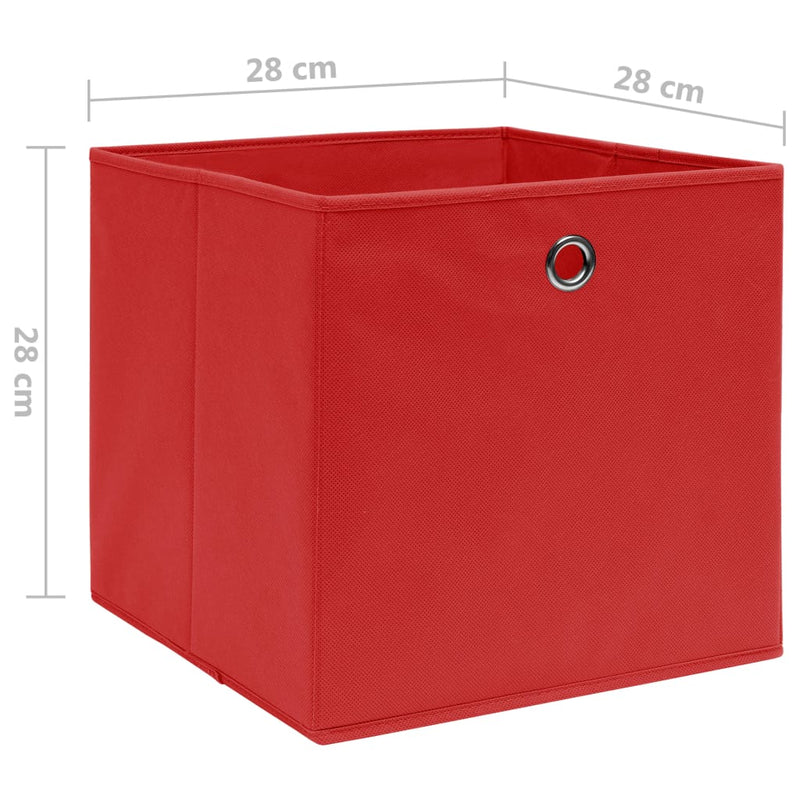 Storage Boxes 10 pcs Non-woven Fabric 28x28x28 cm Red