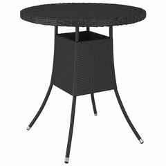 Garden Table 70x70x73 cm Poly Rattan Black