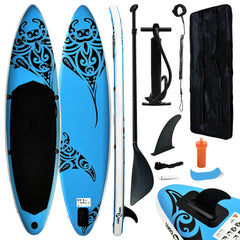 92737 vidaXL Inflatable Stand Up Paddleboard Set 305x76x15 cm Blue 1