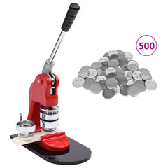 vidaXL Badge Button Maker with 500 pcs Pinback Button Parts 37 mm 1