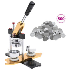 vidaXL Badge Maker with 500 pcs Pinback Button Parts 25mm Rotate Punch 1