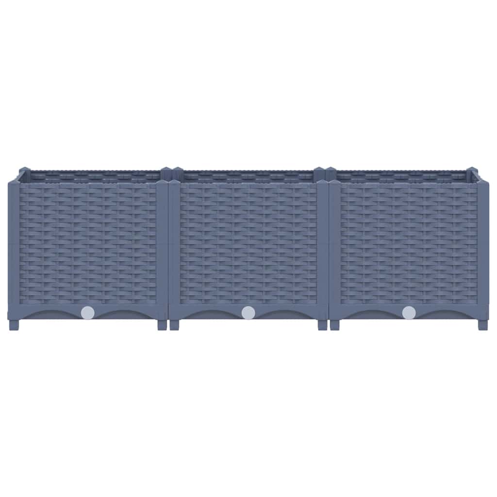 Raised Bed Polypropylene without wheels Blue grey 120 x 40 x 38 cm