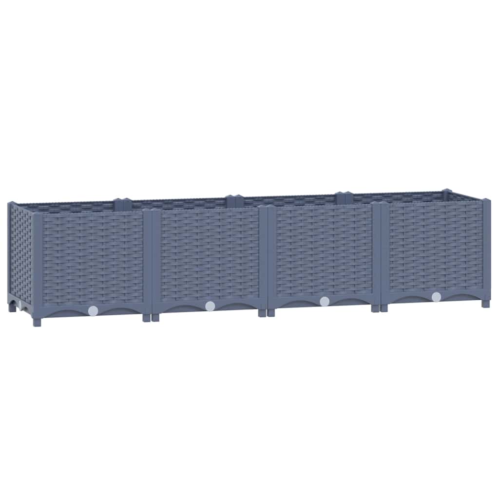 Raised Bed Polypropylene without wheels Blue grey 160 x 40 x 38 cm