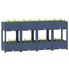 vidaXL Raised Bed Polypropylene without Wheels Blue Grey