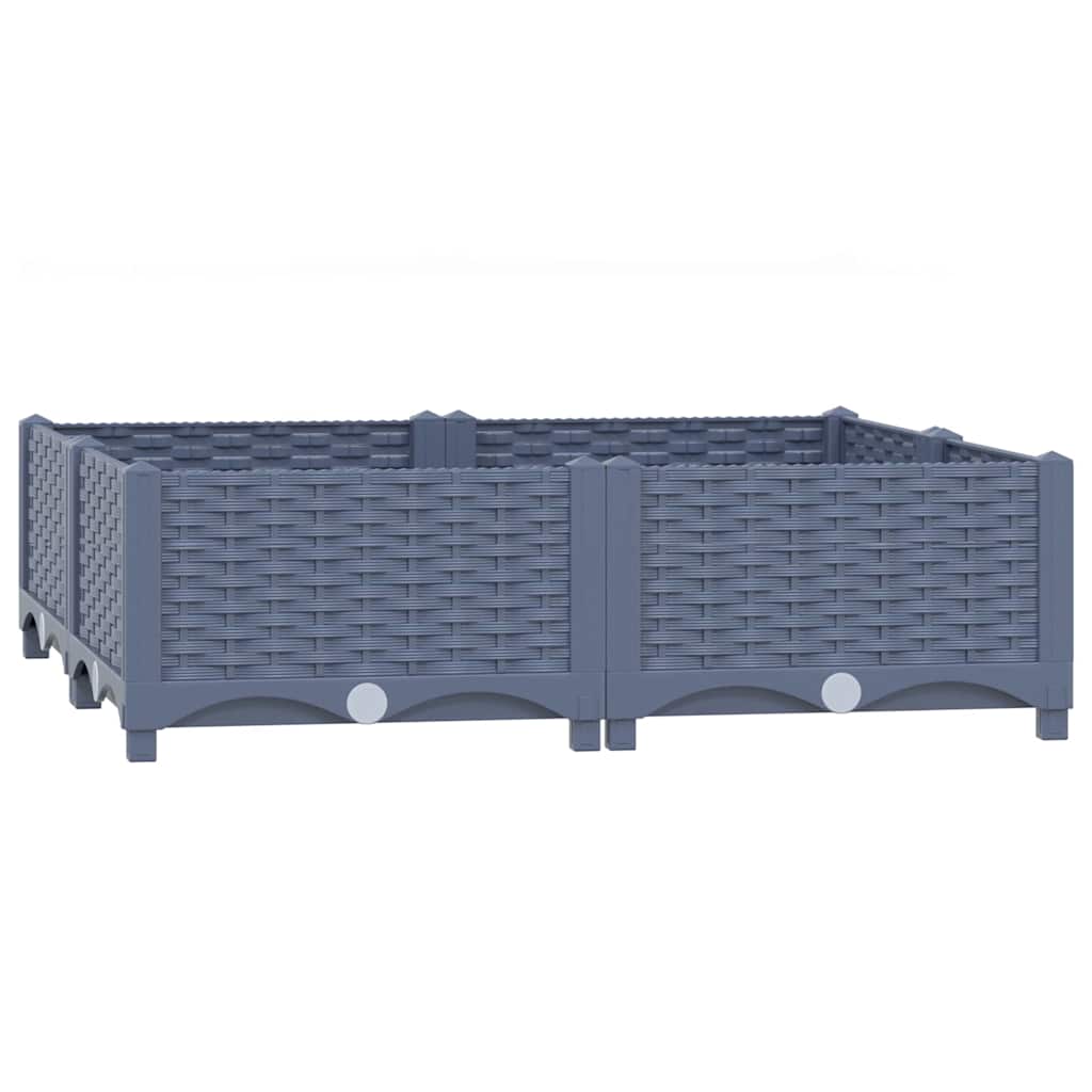 vidaXL Raised Bed | Blue Grey | Polypropylene | 80x80x23 cm | Planters 2