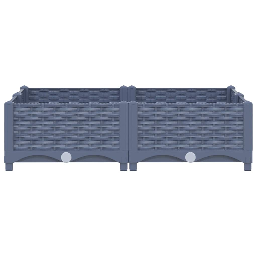 vidaXL Raised Bed | Blue Grey | Polypropylene | 80x80x23 cm | Planters 3