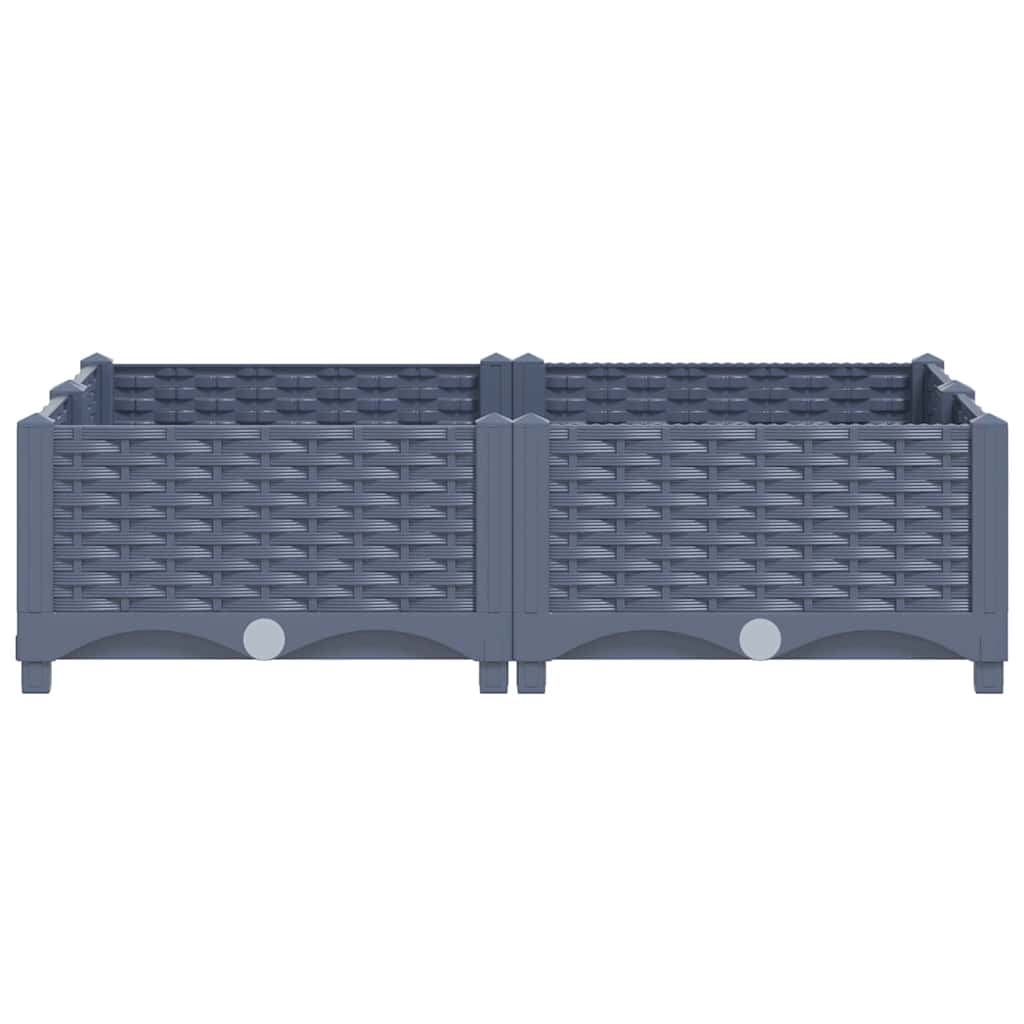 vidaXL Raised Bed | Blue Grey | Polypropylene | 80x80x23 cm | Planters 4
