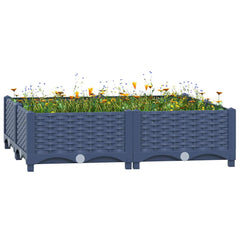 vidaXL Raised Bed | Blue Grey | Polypropylene | 80x80x23 cm | Planters 1