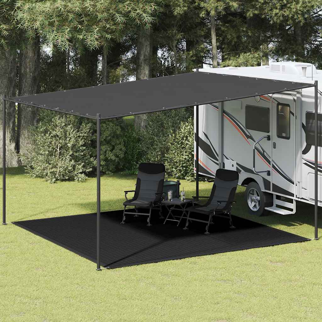 vidaXL Tent Carpet 400x400 cm Black HDPE 1