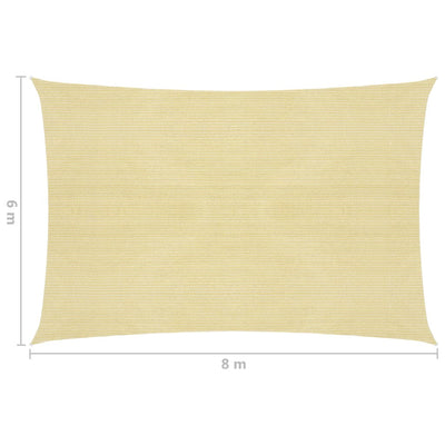 Sunshade Sail 160 g/m² Beige 6x8 m HDPE