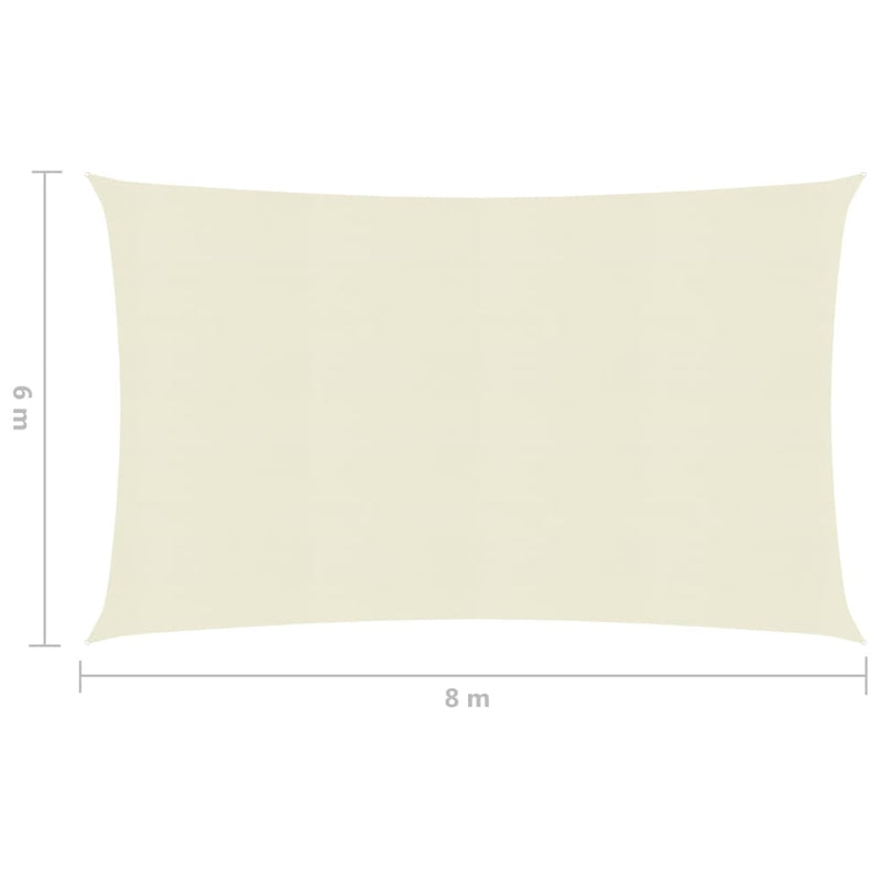 Sunshade Sail 160 g/m² Cream 6x8 m HDPE