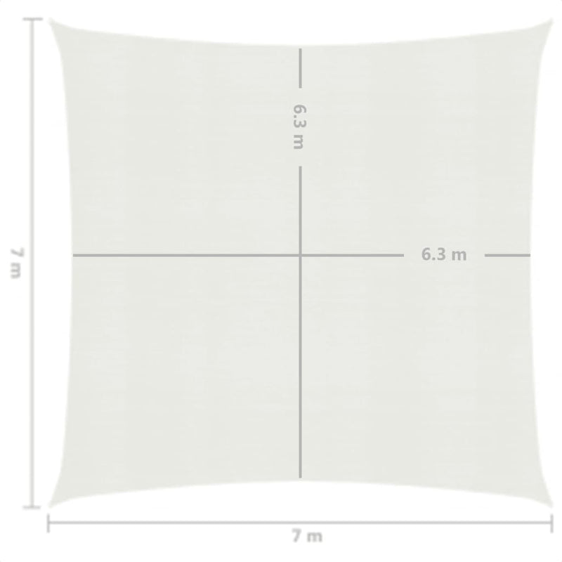 Sunshade Sail 160 g/m² White 7x7 m HDPE