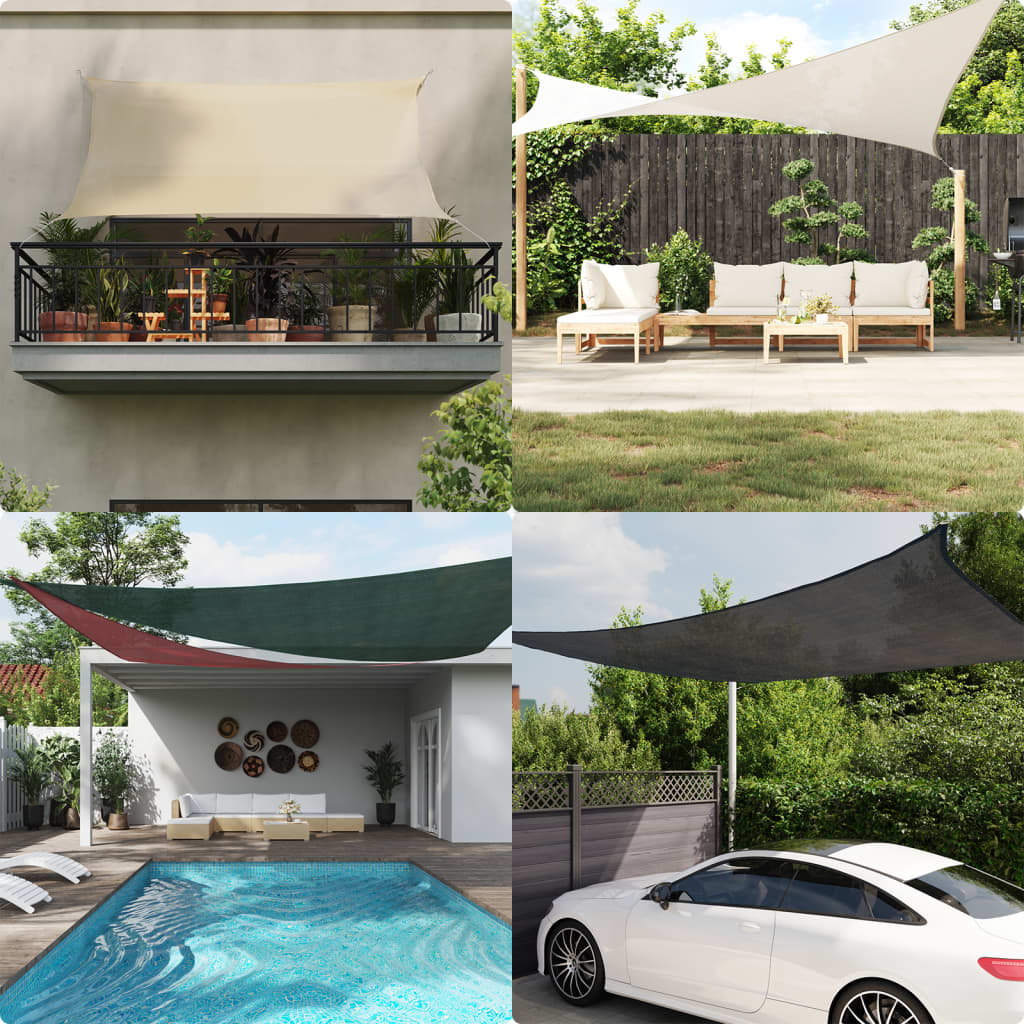 vidaXL Sunshade Sail 160 g/m² White 2x5 m HDPE 1
