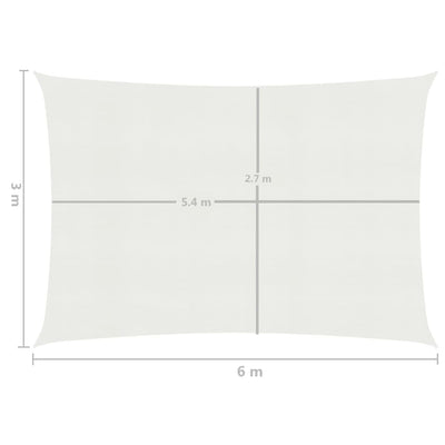 Sunshade Sail 160 g/m² White 3x6 m HDPE