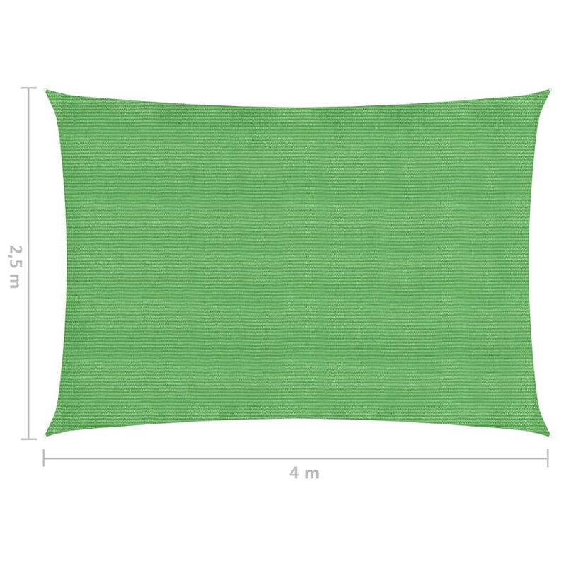 Sunshade Sail 160 g/m² Light Green 2.5x4 m HDPE