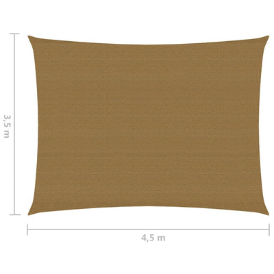 Sunshade Sail 160 g/m² Taupe 3.5x4.5 m HDPE