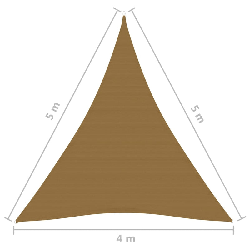 Sunshade Sail 160 g/m² Taupe 4x5x5 m HDPE