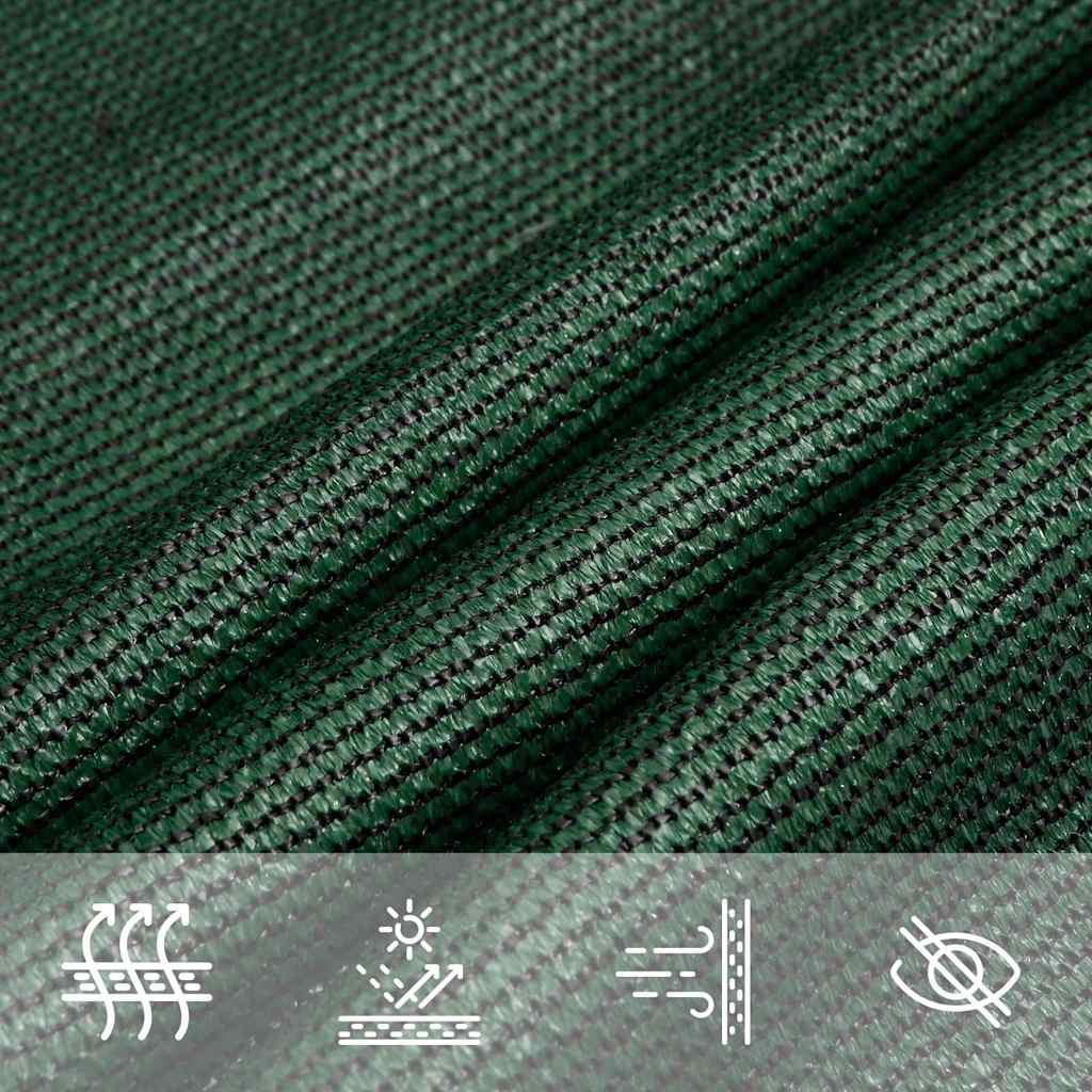 vidaXL Sunshade Sail 160 g/m² Dark Green 4x4 m HDPE 5