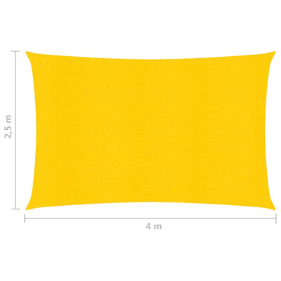 Sunshade Sail 160 g/m² Yellow 2.5x4 m HDPE