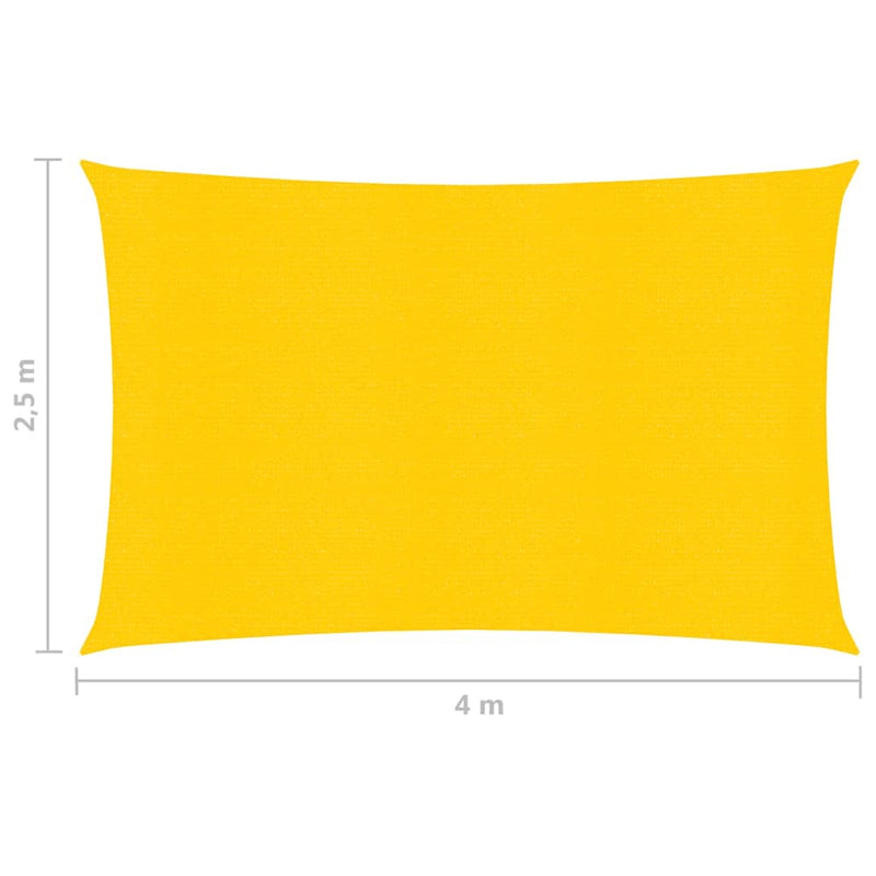 Sunshade Sail 160 g/m² Yellow 2.5x4 m HDPE