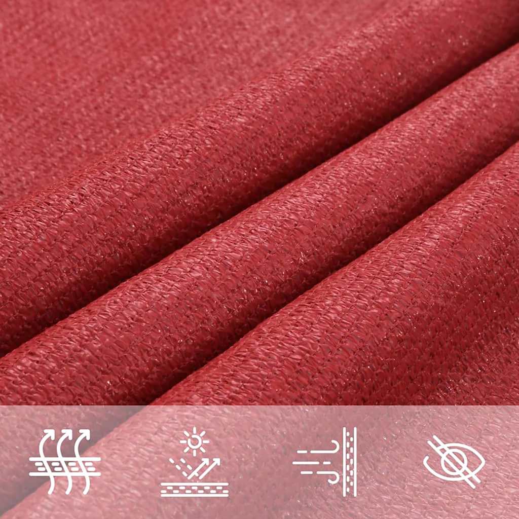 Sunshade Sail 160 g/m² Red HDPE, image 6